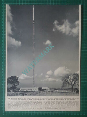 (X457) Sutton Coldfield BBC Television Station Mast - 1949 Clip