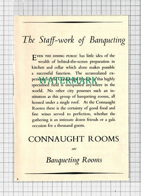 C3424) Connaught Rooms Banqueting Rooms- SMALL Advert - 1951 Clip