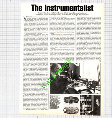 John Marks Vintage Restorations Tunbridge Wells Kent - 1982 Article