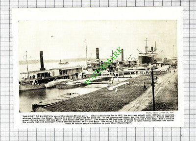 Port Of Burutu Africa - 1930s Cutting