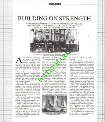Kent Blaxill & Co Colchester Builders Simon Blaxill - 1990 Article