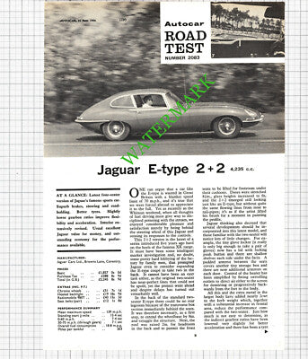 Jaguar E-Type 2+2 Car Review - 1966 Article