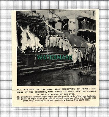C3795) King Tribhuvana Cremation At Nepal Baghmati River -1955 Clip SMALL!