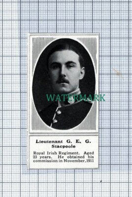 C4793) Lt GEG Stacpoole Royal Irish Regiment - 1915 SMALL Clip