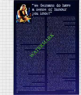 Matthias Jabs German Guitarist - 1996 Article