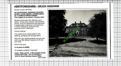 Much Hadham Hertfordshire House Sale Advert - 1980 Cutting