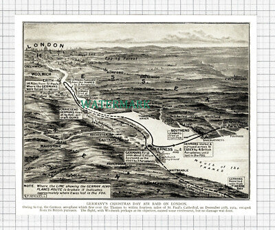 C5507) Germany's Christmas Day Raid On London World War One - c.1918 Cutting