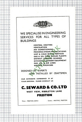 C7809) C Seward & Co Engineering Preston Advert - 1952 Cutting
