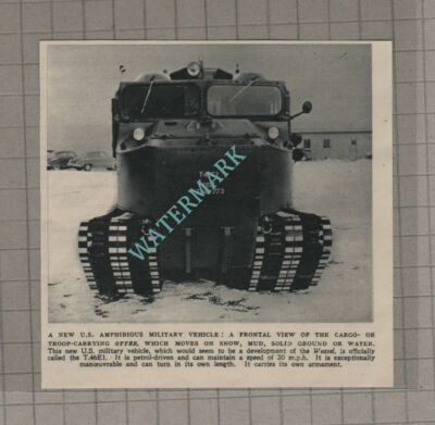 C3273) Cargo Troop Carrying OTTER US Amphibious Military Vehicle - 1951 Clip