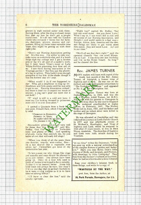 Rev James Turner Beck House Austwick Obituary - 1941 Cutting