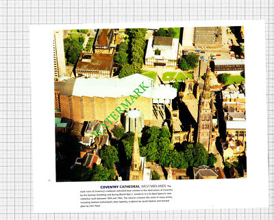 Coventry Cathedral Aerial View - c.1990s Cutting