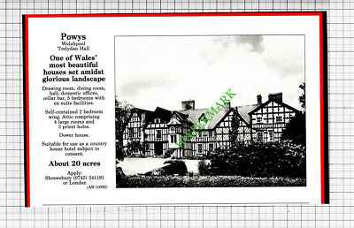 Liskeard Cornwall / Trelydan Hall Welshpool House Sale Advert - 1988 Cutting