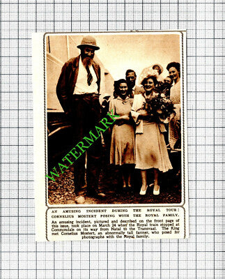 Cornelius Mostert Royal Visit - 1947 Cutting