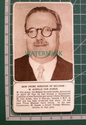 C4300) Achille Van Acker Prime Minister Belgium 1954 Clip