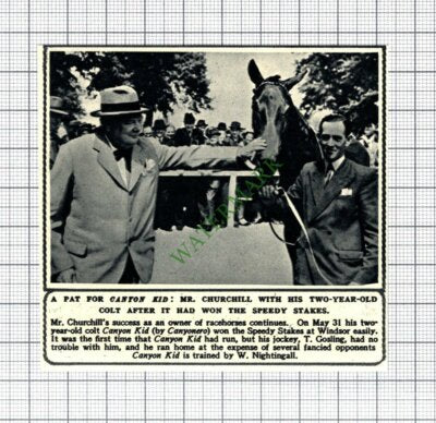 Winston Churchill Horse Canyon Kid W Nightingall - 1950 Cutting