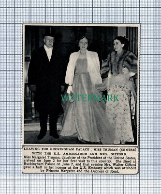 C4379) Miss Margaret Truman Daughter of President & Mrs Walter Gifford 1951 Clip