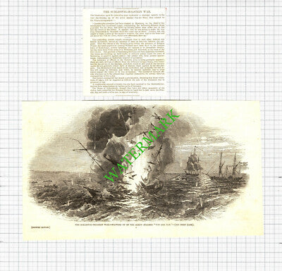 The Schleswig Holstein War VONN DER TANN Steamer Ship - 1850 2-Part Cutting