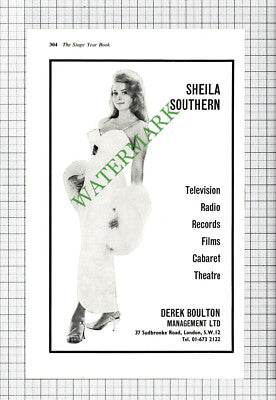 Sheila Southern Advert Derek Boulton - 1968 Cutting