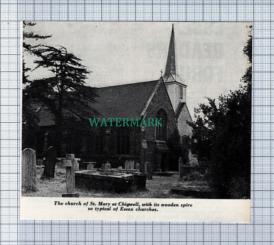 The Church of St Mary Chigwell Essex - 1965 Clipping