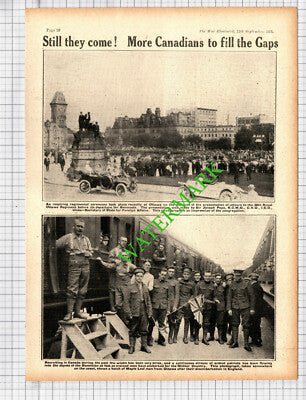 Canadians Canada 38th Royal Ottawa World War One WW1 - 1915 Cutting / Print