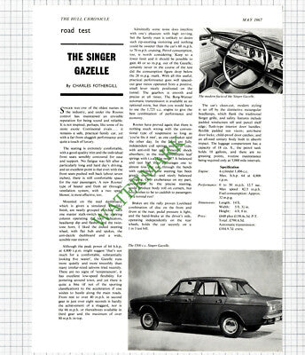 9704) Singer Gazelle Car Review - 1967 Cutting