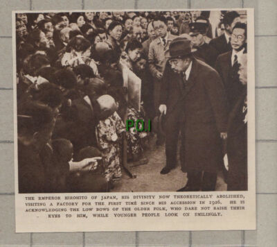 C972) Emperor Hirohito of Japan Factory Visit - 1948 Cutting