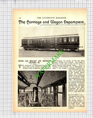 Belfast and Northern Counties Railway Dining Car Mr B Malcolm - c.1920 Cutting
