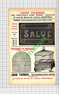 John Turner The Sheffield Wire Works Small Advert - 1905 Cutting