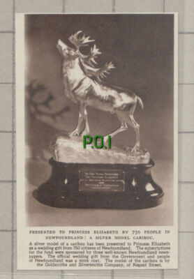 C1110) Newfoundland Wedding Gift Of A Model Caribou To Princess Elizabeth 1948