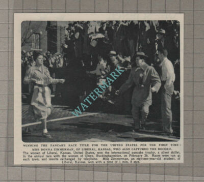 C3611) Mrs Donna Zimmerman Liberal Kansas Pancake Race - 1952 Clip