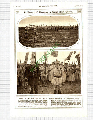 9944) Captain Guynemer French Airman Heurtaux Fonch - 1917 Cutting/ Print