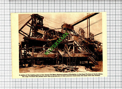 De Beers Diamond Mines Kimberley Cape Province South Africa - c.1930s Cutting