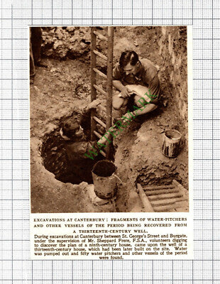 C8091) Canterbury Kent Well Excavations Mr Sheppard Frere - 1952 Cutting