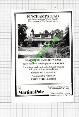 Silverdene Ambarrow Lane Finchampstead Berkshire Sale Advert - 1988 Cutting