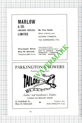 Pamela Bury St Edmunds / Parkington & Bowers / Marlow & Co Advert - 1964 Cutting