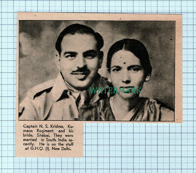 C5393) Captain N S Krishna Kumaon Regiment Sitabai GHQ New Delhi - 1946 Clip