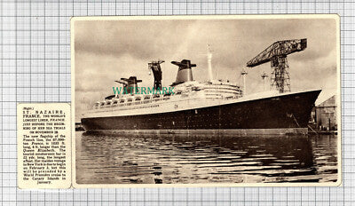 C2543) World's Longest Liner Ship FRANCE St Nazaire - 1961 Clip
