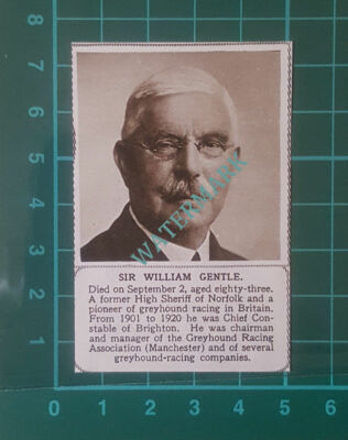C2724) Sir William Gentle Greyhound Racing Obituary - 1948 Clip SMALL!!