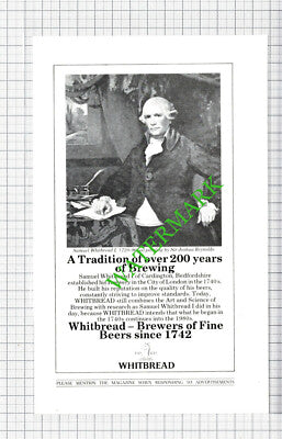 Samuel Whitbread Cardington Bedfordshire Brewers Advert - 1988 Cutting
