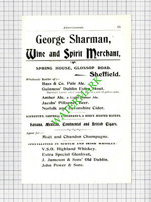 Longhorn & Co Painters Sheffield / George Sharman Wine Advert - 1908 Cutting