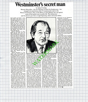 Maurice Macmillan Secretary Of State For Employment - 1972 Article