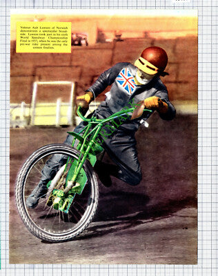 Aub Lawson Norwich Speedway - 1950's Print / Cutting