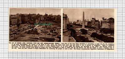 C3389) Beunos Aires Avenue Ninth July Building Project - 1950 Clip