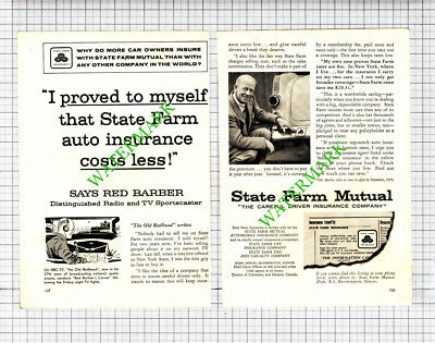 Red Barber Old Redhead State Farm Mutual Advert - 1956 2-Part Cutting