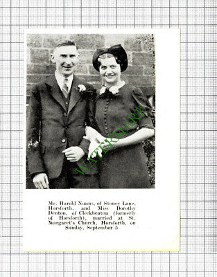 Stanley Pimley Horsforth Gibson / Harold Nunns Dorothy Denton - 1937 Cutting