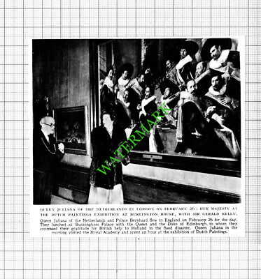 Sir Gerald Kelly Burlington House Queen Juliana Netherlands - 1953 Cutting