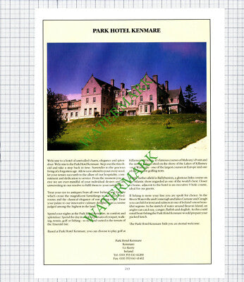 Newport House Co Mayo Ireland / Park Hotel Kenmare Kerry Advert - 1992 Cutting