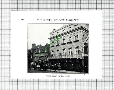 C4936) White Hart Hotel Lewes Sussex - 1930 Cutting