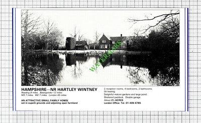 Hartley Wintney Hampshire House Sale Advert - 1988 Cutting