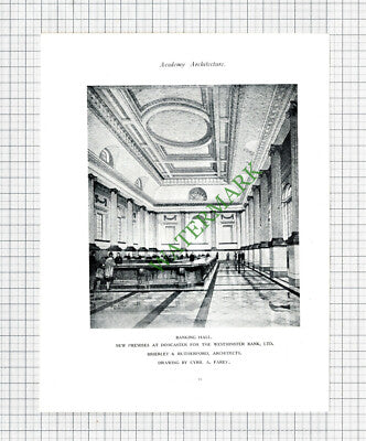 Westminster Bank Doncaster Brierley & Rutherford Architects - c.1927 Book Print